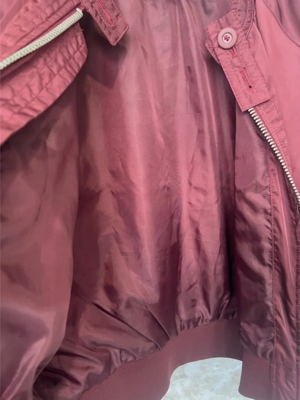 Free People Wine Red Bomber Jacket